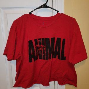 Animal red crop tee